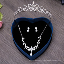Высокое качество циркон ожерелье серьги Корона волос для невесты Свадебные